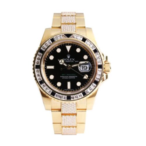 116748SANRyellowblackdial.jpg Rolex GMT-Master II 116748SANR Super Clone 1:1 Replica Watch | V-UNION