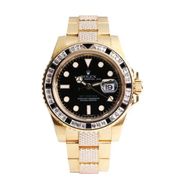 116748SANRyellowblackdial.jpg Rolex GMT-Master II 116748SANR Super Clone 1:1 Replica Watch | V-UNION