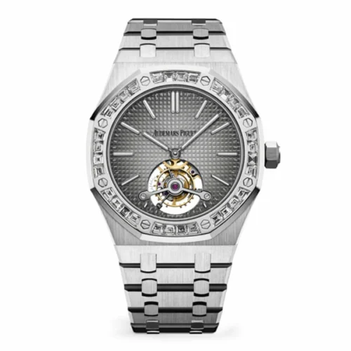Audemars Piguet Royal Oak Tourbillon Extra-Thin 26510PT.OO.1220PT.01 Platinum Diamond Handcrafted Super Clone 1:1 Replica Watch | V-UNION