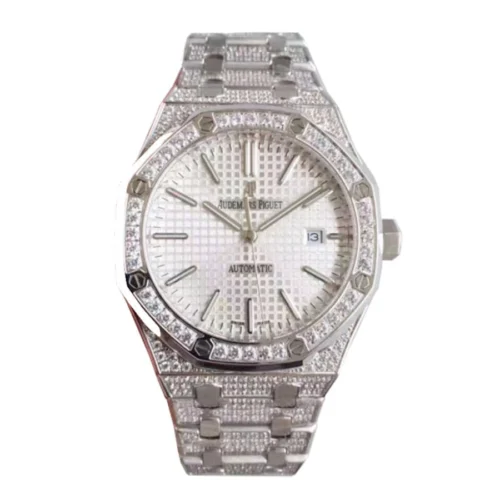 Audemar-Piguet-Iced-Out-Replica-3.webp Audemars Piguet Royal Oak 15400 Iced Out Super Clone 1:1 Replica Watch | V-UNION