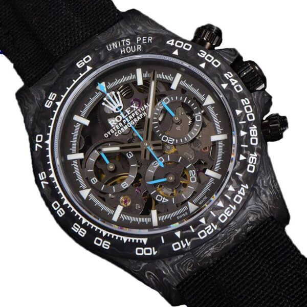 DIW-Daytona-Skeleton-Dial-in-Carbon-with-Blue-Hands-on-Black-Nylon-Strap-1-1.jpg Rolex Super Clone 1:1 Replica Watch | V-UNION