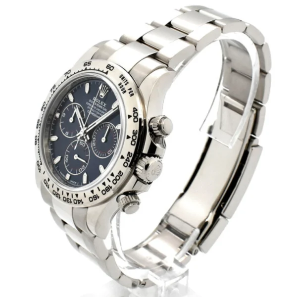 Daytona-White-Gold-Blue-Dial-Replica.webp Rolex 116509 Daytona Cosmograph Super Clone 1:1 Replica Watch | V-UNION