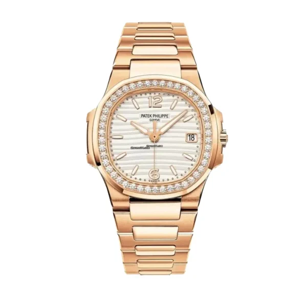 Patek-Nautilus-White-71181200R-001-Ladies-1.webp Patek Philippe Nautilus 7118/1200R-001 Rose Gold Diamond Bezel Super Clone 1:1 Replica Watch | V-UNION