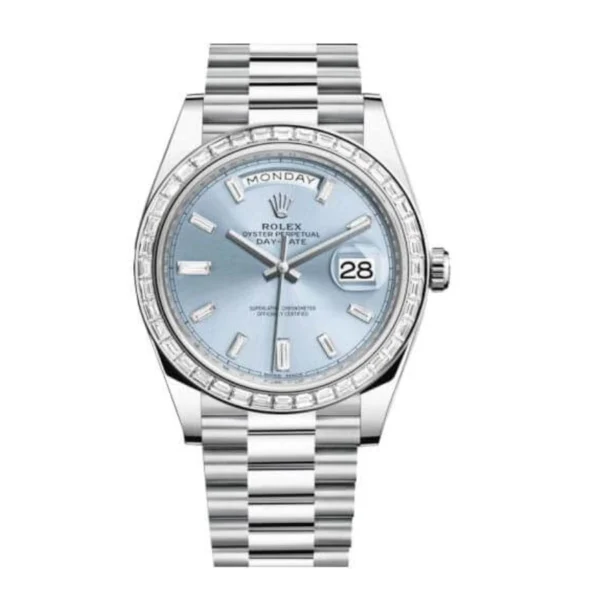 Rolex-Day-Date-Platinum-228396TBR-Ice-Blue-Baguette-Index-Replica.webp Rolex Day-Date 228396TBR Ice Blue Baguette Super Clone 1:1 Replica Watch | V-UNION