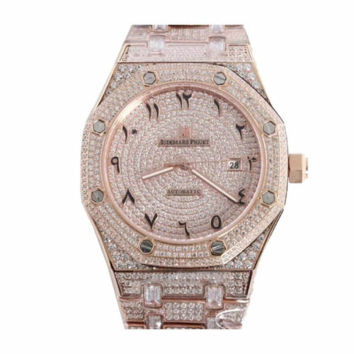 Audemars Piguet Royal Oak AP160SF296 Iced Out Rose Gold Super Clone 1:1 Replica Watch | V-UNION