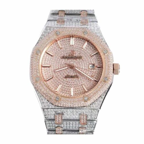 Audemars Piguet Royal Oak Iced Out Two-Tone 15400SR.OO.1220SR.01 Super Clone 1:1 Replica Watch | V-UNION
