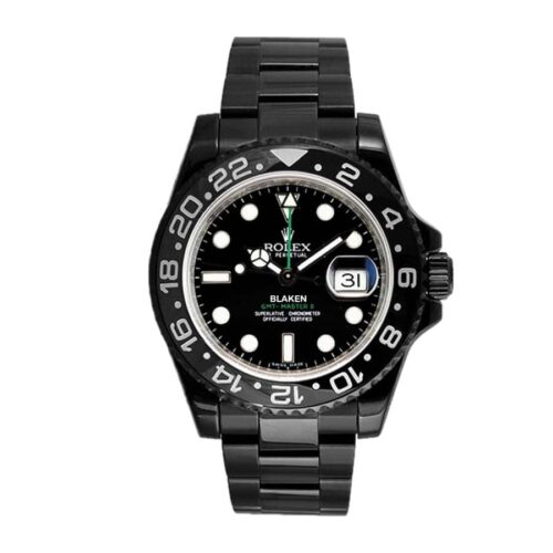 rolex-blaken-gmt-master-ii-singel-black-dial-116710-dlc-pvd-replica.jpg Rolex GMT-Master II 116710 Super Clone 1:1 Replica Watch | V-UNION