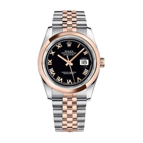 rolex-datejust-116201-36mm-gold-steel-black-dial-116201.jpg Rolex Datejust 116201 Roman Numerals High Super Clone 1:1 Replica Watch | V-UNION