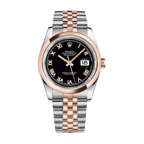 rolex-datejust-116201-36mm-gold-steel-black-dial-116201.jpg Rolex Datejust 116201 Roman Numerals High Super Clone 1:1 Replica Watch | V-UNION