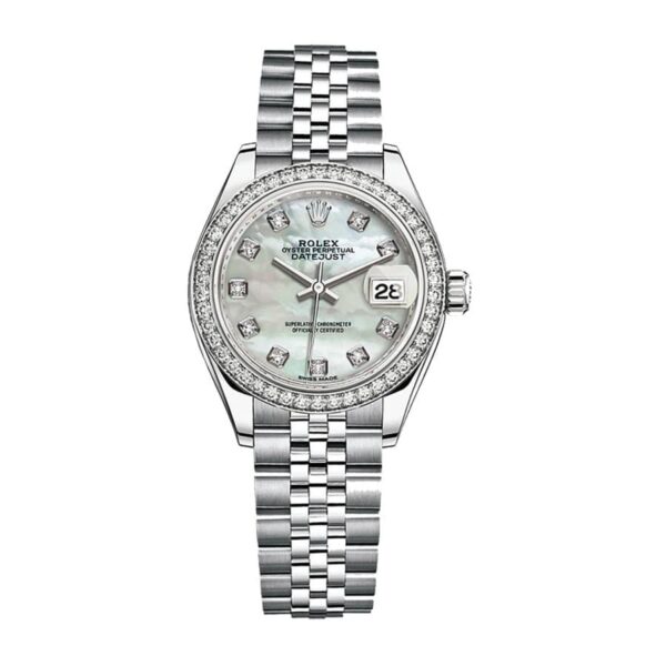 rolex-datejust-28mm-279384rbr-white-gold-automatic-silver-with-diamond-dial.jpg Rolex Lady-Datejust 279384 Mother of Pearl Diamond Super Clone 1:1 Replica Watch | V-UNION