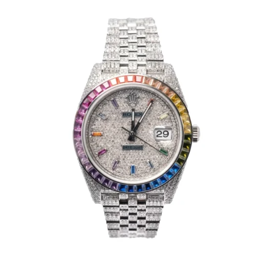 rolex-datejust-iced-out-rainbow-replica-1.webp Rolex Datejust 126300 Super Clone 1:1 Replica Watch | V-UNION