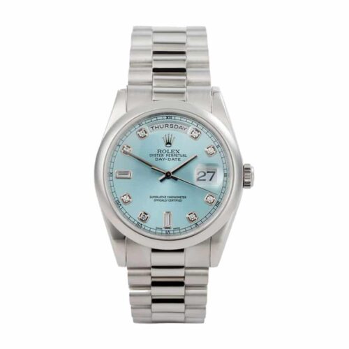 rolex-day-date-ii-218206-v6-stainless-steel-blue-dial-replica.jpg Rolex Day-Date 118206 Super Clone 1:1 Replica Watch | V-UNION