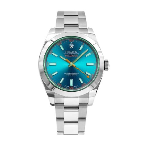 rolex-milgauss-blue-dial-green-crystal-116400gv-oyster-replica.jpg Rolex Milgauss 116400GV Blue Dial Super Clone 1:1 Replica Watch | V-UNION