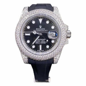 rolex-submariner-flex-rubber-strap-iced-out-bezel-40mm-1163363.jpg Rolex Submariner 116336 Super Clone 1:1 Replica Watch | V-UNION