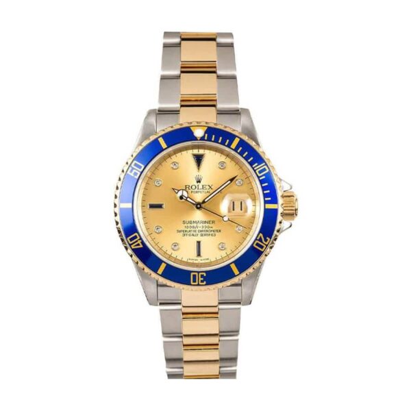 rolex-submariner-two-tone-stainless-steel-gold-diamond-16613-replica.jpg Rolex Submariner 16613 Super Clone 1:1 Replica Watch | V-UNION